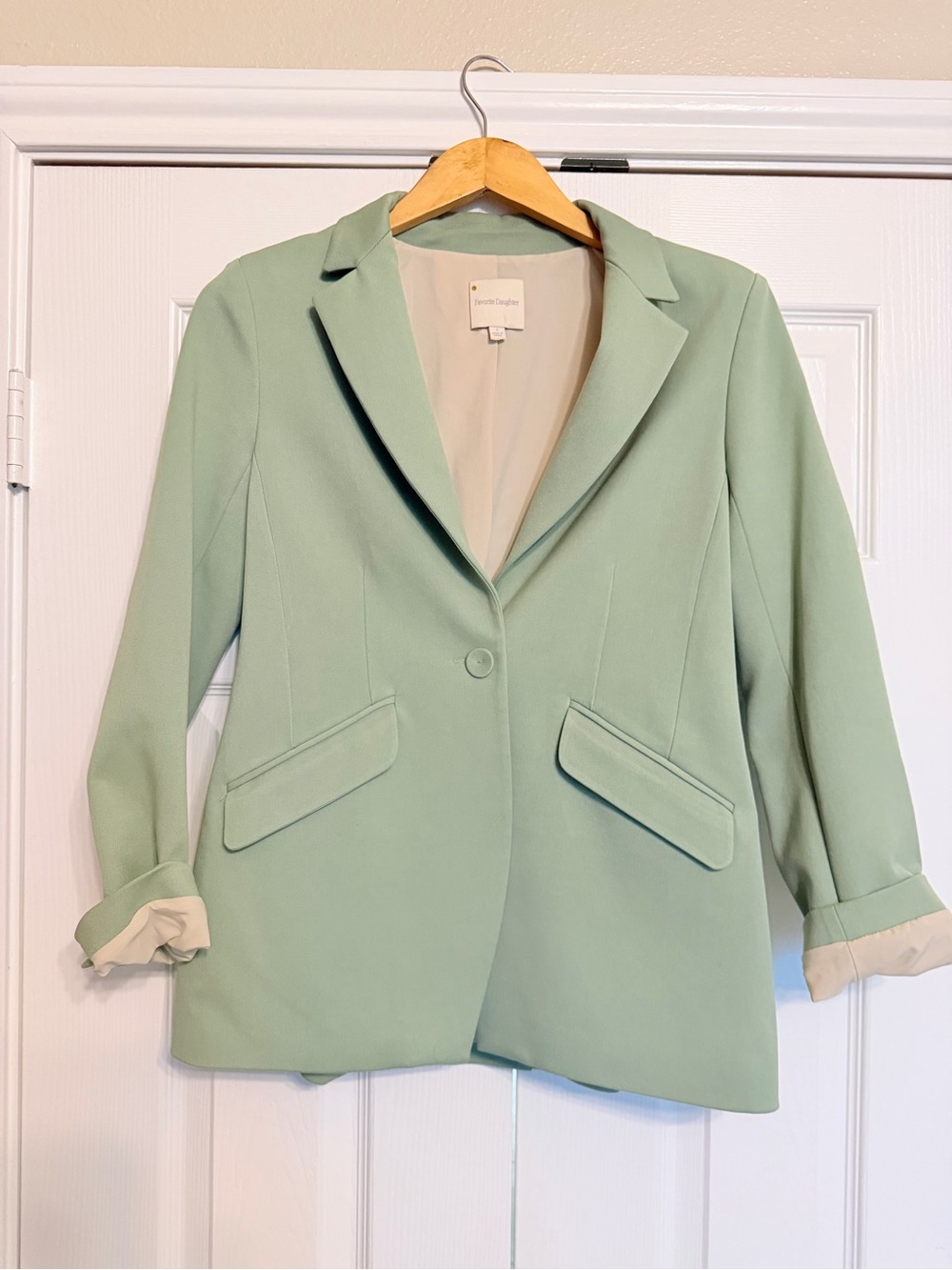 Favorite Daughter Mint Green Single-Button Blazer